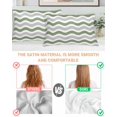 thumbnail image 4 of Hokiten Pillow Cases Standard Size Set of 2, Lumbar Pillow Covers, Sage Green Grey Satin Pillowcases with Zipper for Hair/Skin, Abstract Geometric Ocean Wave Stripe 20x26 Inches, 4 of 6