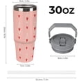 thumbnail image 2 of Bottles Hearts Pattern 30 Oz Tumbler with Handle And Straw Lid/Leak-Proof Insulated Stainless Steel Water Bottle Travel Mug Gifts for Women Men Her, 2 of 5