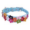 thumbnail image 1 of Collier Animal en Cuir Alliage Ajustable Fleur Chaîne de Cou pour Animaux Collier Animal Décor Collier, Bleu, m, 2.5x42cm, 1 of 8