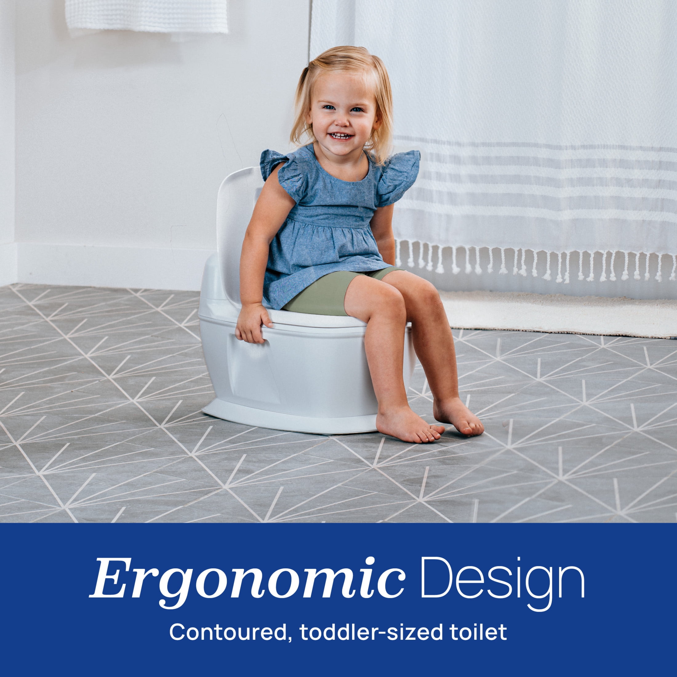 Chicco Toddler Training Toilet with Removable Bowl, Lights & Flushing Sounds - White, New