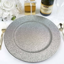 BalsaCircle 6 Silver 13" Glitter Acrylic Round Charger Plates