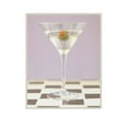 thumbnail image 2 of Frontline 15x18 Black Ornate Wood Framed with Double Matting Museum Art Print Titled - Martini with Olive Pink, 2 of 4