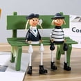 thumbnail image 2 of Hzzsbu Miniature Sofa Bench Solid Color Chair Figurine Decorative Garden Bench Green Wooden Sofa Ornament Shooting Background Props, 2 of 7