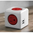 thumbnail image 3 of Allocacoc PowerCube Original USB, Surge Protector, Red, 3 of 5