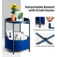 thumbnail image 5 of Round Side Table, Blue End Table with Storage Basket, Metal Night Stand with Removable Tray, Small Bedside Table for Living Room, Bedroom, Nursery(Blue), 5 of 14