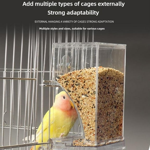FurNest No Mess Bird Feeders Automatic Parrot Feeder Drinker Acrylic Conta