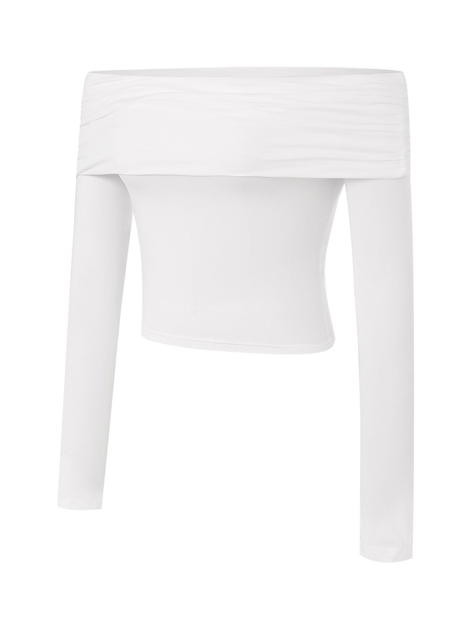 FOCUSNORM Women Y2K Off Shoulder Long Sleeve Shirts Slash
