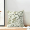 thumbnail image 3 of Chinoiserie Pillow Covers 18x18 Set of 2, Outdoor Olive Green Birds Flowers Throw Pillow Covers Linen Farmhouse Green Chinoiserie Decor Cushion Case Chinoiserie Home Decor for Couch Sofa, 3 of 6