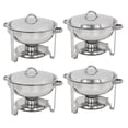 thumbnail image 6 of Homgarden 4 Pack Round Chafing Dish 5Qt Full Size Stainless Steel Chafer Complete Warmer Set For Catering, Events, Buffets with Fuel Holder & Water Pan & Food Pan, 6 of 10