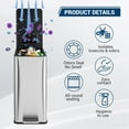 thumbnail image 4 of Garvee 4 Gallon Step Trash Can, 15 Liter Rectangle Slim Garbage Can for Bathroom, Stainless Steel Rubbish Bin with Removable Inner Bucket, Perfect for Kitchen, Office, 4 of 7