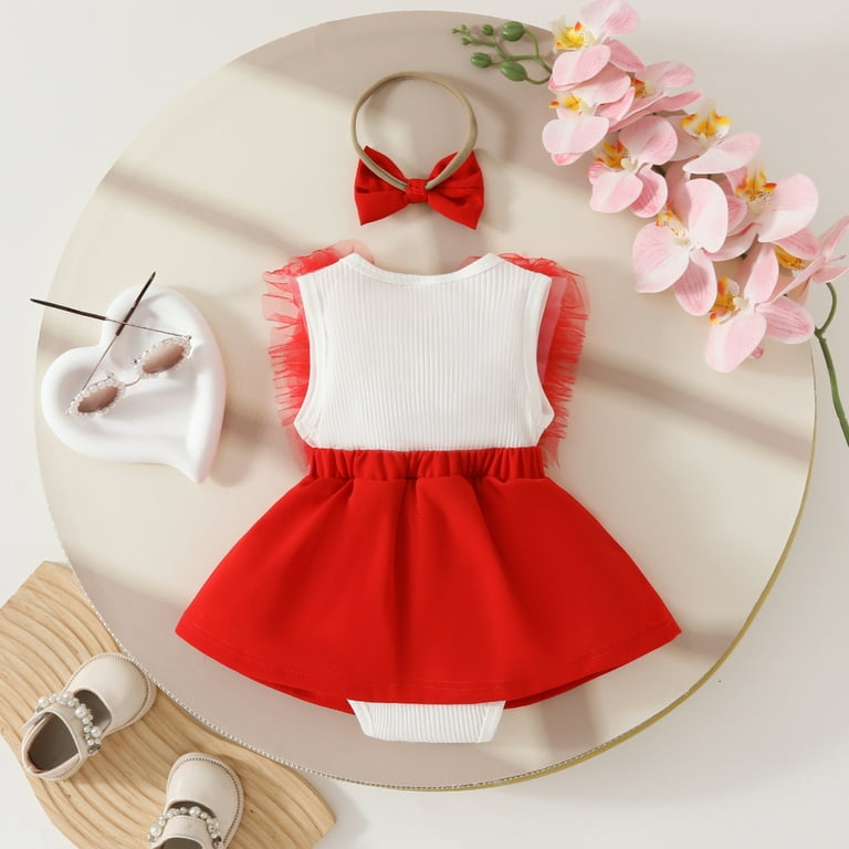 RUTAYY Infant Girls Dresses Lace Sleeveless Romper Newborn Bodysuits Dress  Headbands Set Classic Style, Red, 9-12 Months - Walmart.com