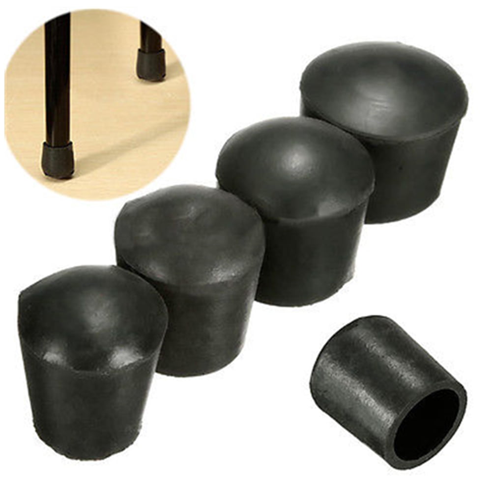 ANTI-SCRATCH Chair Table Feet Leg Caps FLOOR PROTECT 16mm BLACK RUBBER 