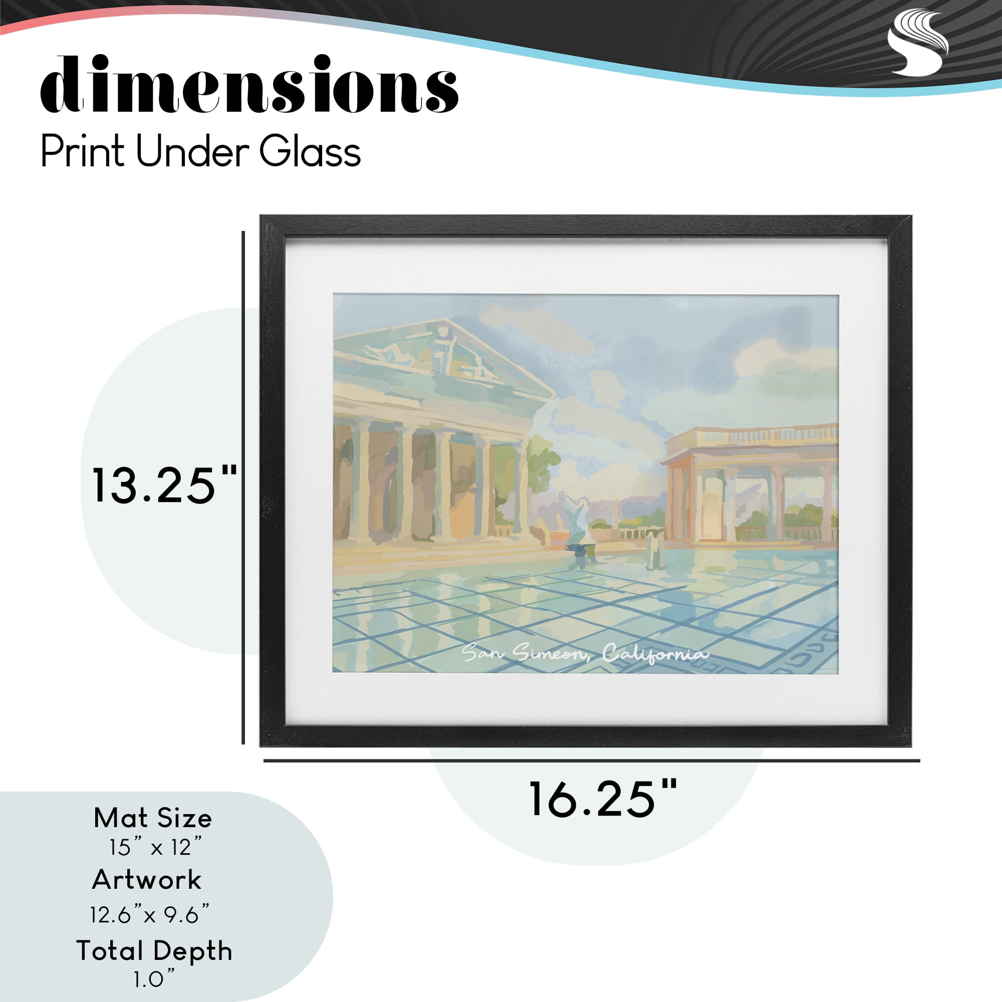 Stupell Industries San Simeon California Black Framed Print Under Glass, design by Amelia Noyes