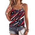 thumbnail image 2 of 250th Anniversary Shirts for Women Vintage Flag Print Sleeveless Square Neck Spaghetti Strap Tunics Patriotic Comfy Summer Travel Shirts,S,#01 Dark Blue, 2 of 5