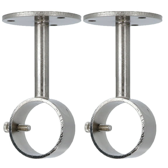 MERIVILLE Ceiling-Mounted or Wall-Mounted Curtain Rod Brackets, for up to 1 ¼” Diameter Drapery Rods, 2 PCs, Satin Nickel