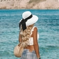 thumbnail image 6 of Women Fashion Summer Bow Straw Foldable Hat Beach Sun Protection Hats Caps, 6 of 6