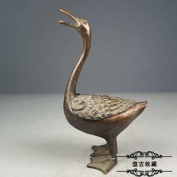 Brass Duck Statue Chinese Style Home Desk Decor Figurine