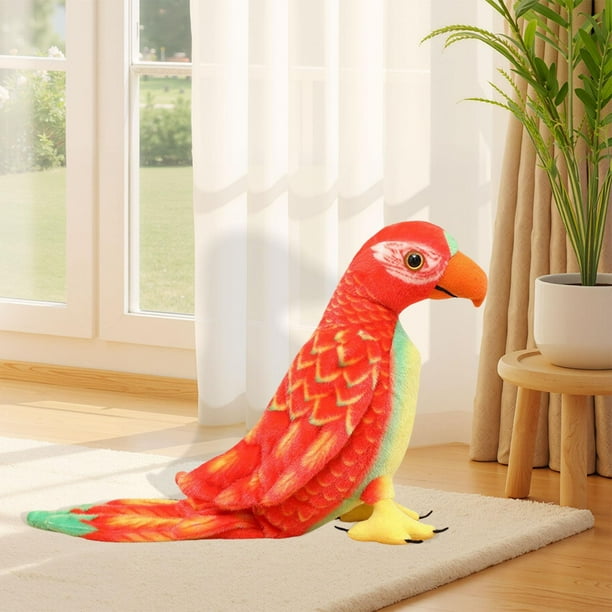 de peluche, juguete de peluche, pequeño pájaro, guacamayo, figura de peluche, decoración para sala de estar, regalo de fiesta para niños, Rojo