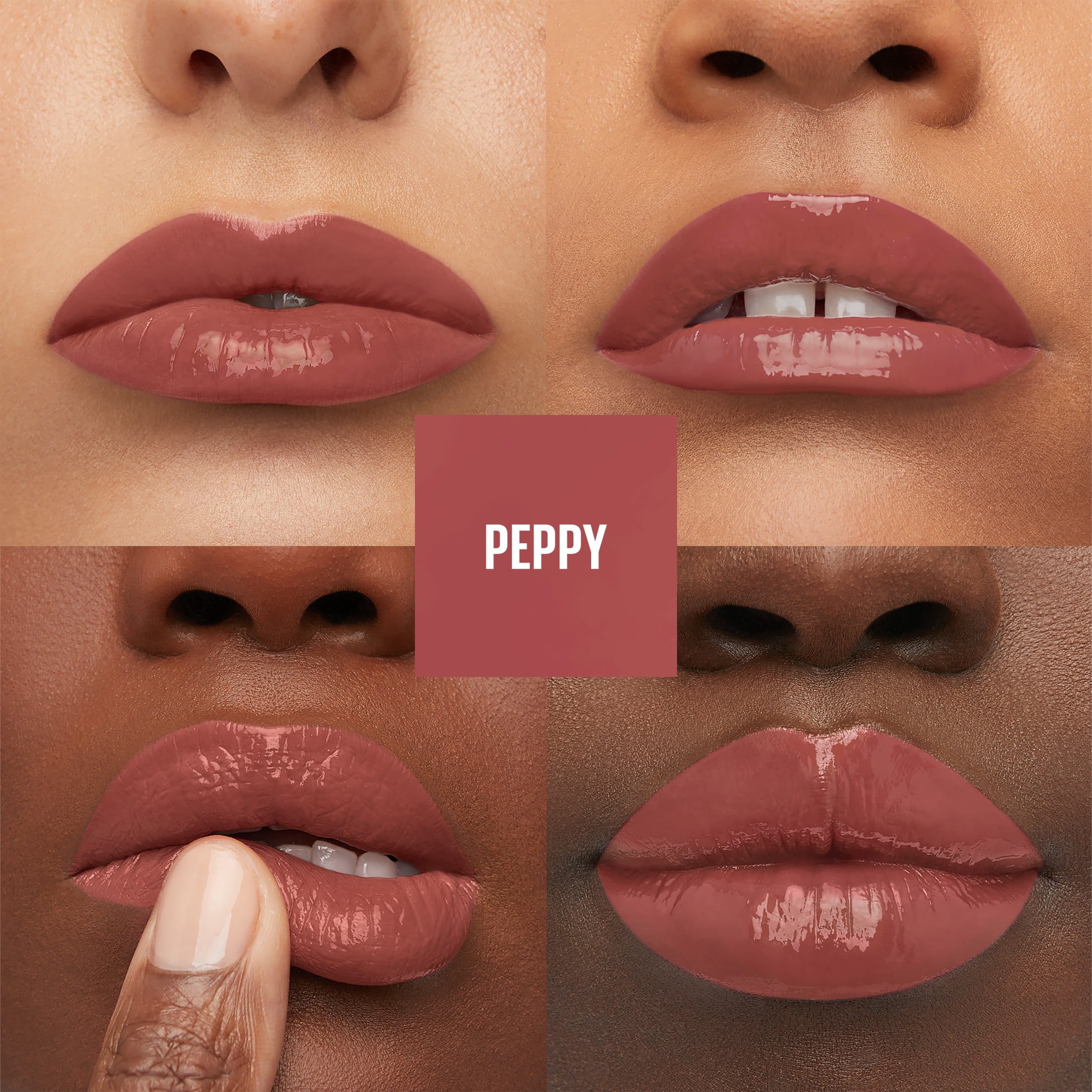 (4 pack) Maybelline Super Stay Vinyl Ink Longwear Liquid Lipstick, Peppy, 0.14 fl oz