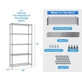 thumbnail image 7 of YRLLENSDAN 5 Tier Garage Shelving, Adjustable Metal Shelving, 1250 LBS Standing Kitchen Shelves, 72"x24"x18", Chrome, 7 of 7