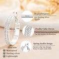 thumbnail image 6 of YEUOYEA Silver Plated Hoop Earrings for Women, Lightweight CZ Large Hoop Earrings, Jewelry Gift, 6 of 8
