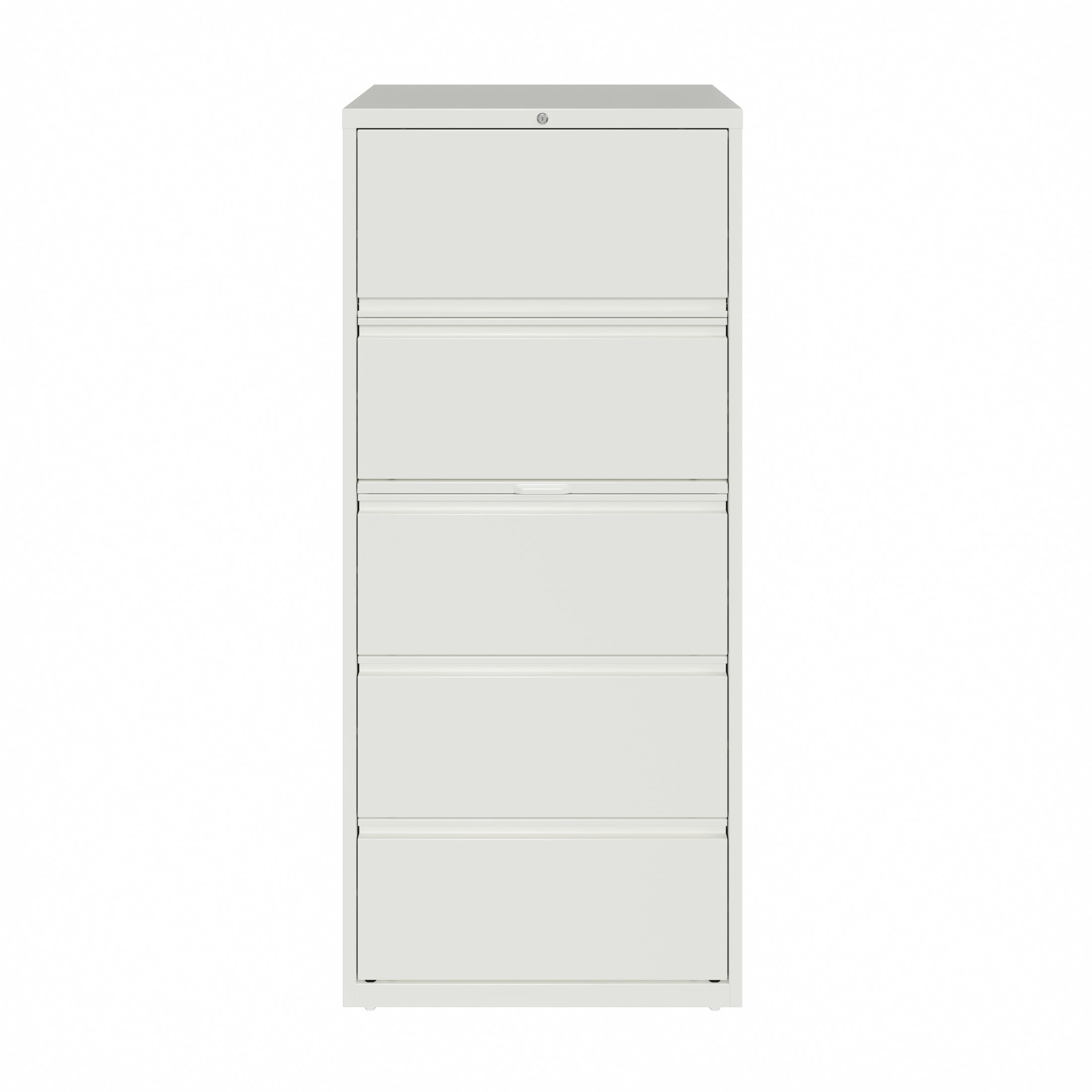 Hirsh 30 Inch Wide 5 Drawer Metal Lateral File Cabinet for Home and Office, Holds Letter, Legal and A4 Hanging Folders, White