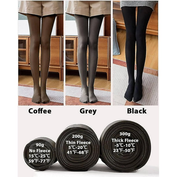 Plus Size Winter Thermal Pantyhose With Translucent Fleece Lining