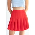thumbnail image 2 of Ragstock Red Stretch Pleated Skirt, 2 of 4