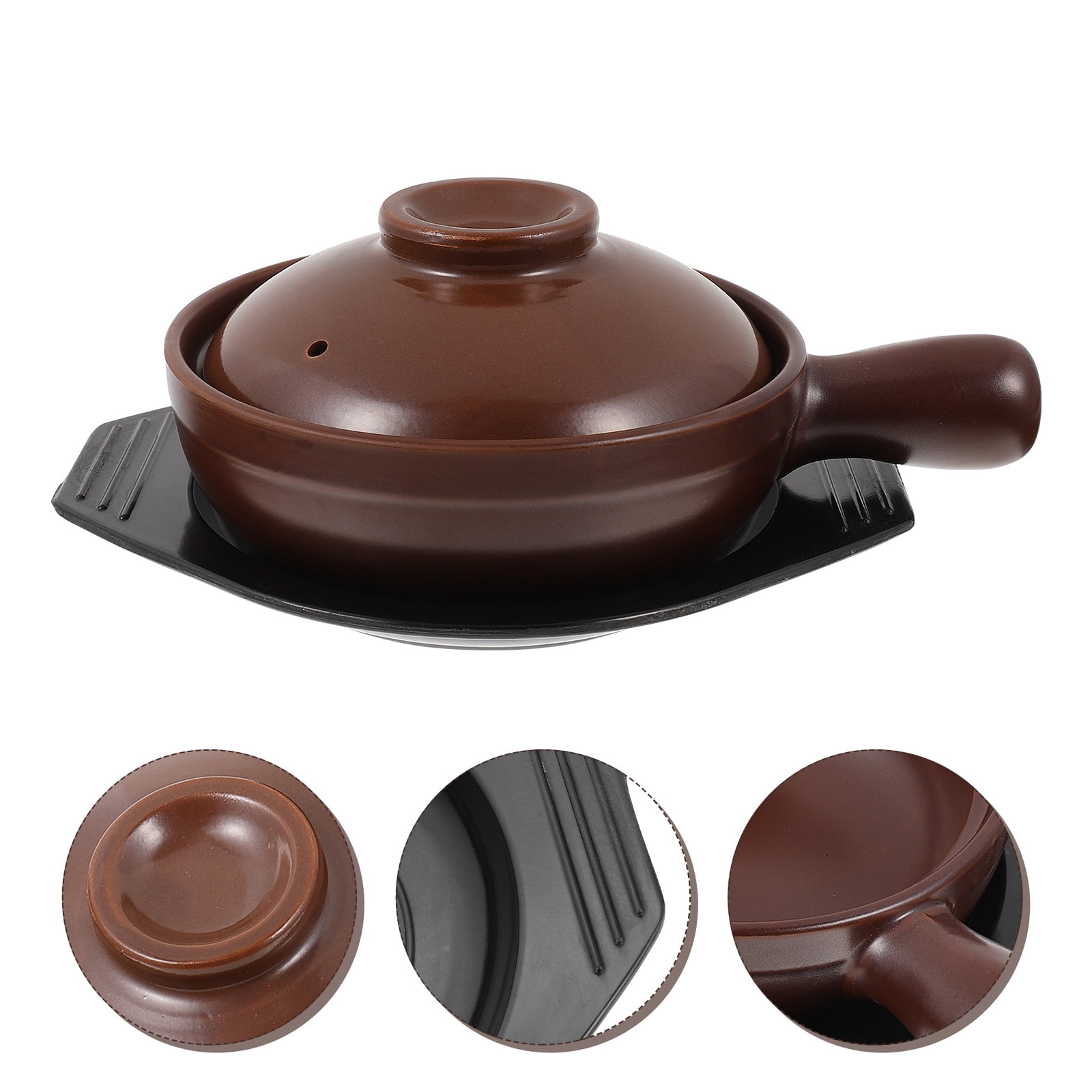 Dolsot Korean Stone Pot with Tray / Clay Pot Bibimbap Pot / Ddukbaegi  Earthenware / Ceramic Hot Pot – HNJ MART