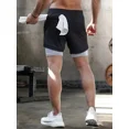 thumbnail image 6 of 5pcs High Stretch Sports Shorts 5pcs Men's 2-in-1 Double Layer Shorts With Inner Pocket, High Stretch Sports Shorts For Summer Gym Workout Training, 6 of 10