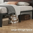 thumbnail image 3 of Lifezone Queen Bed Frame with Rustic Vintage Wood Headboard and Footboard,Metal Support, VintageBrown, 3 of 6