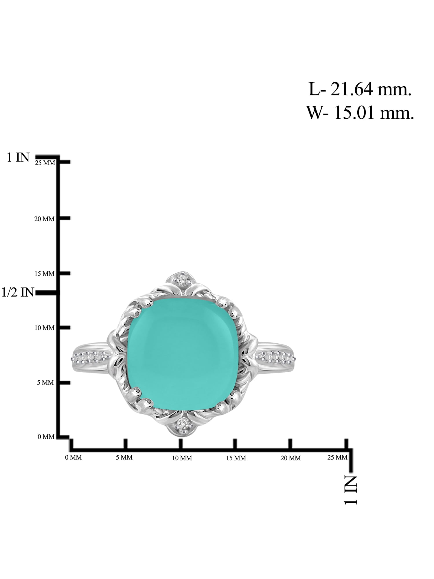 JewelersClub Chalcedony Ring Birthstone Jewelry – 4.50 Carat Chalcedony 0.925 Sterling Silver Ring Jewelry with White Diamond Accent – Gemstone Rings with Hypoallergenic 0.925 Sterling Silver Band