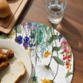 thumbnail image 3 of Spring Floral Round 13 Inch Placemats Set of 8, Yellow Pink Flowers Farmhouse Botanical HeatResistant Non Slip Place Mats for Dining Table, Wipeable Braided Kitchen Table Mats for Housewarming, 3 of 9