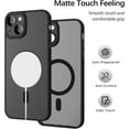 thumbnail image 4 of AIR-iPhone 14 Case Compatible with MagSafe, Phone Case iPhone 14 Magnetic Slim Thin Translucent Matte Back Shockproof Anti-Yellow Protective Cover Case for iPhone 14 Black, 4 of 4
