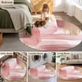thumbnail image 5 of Round Rugs 4Ft, Pink Abstract Art Round Area Rug Washable Indoor Throw Carpet, Contemporary Luxury Color Block Soft Non Slip Circle Rug for Kitchen Nursery Room Home Decor Aesthetic, 5 of 8