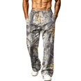 thumbnail image 2 of Men's Baggy Camo Sweatpants Wide Leg Hunting Loose Joggers Workout Athletic Sweat Pants wtih Pockets Earthy Yellow L, 2 of 7