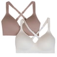 thumbnail image 1 of Carole Hochman Seamless Wirefree Molded Cups Comfort Bras 2-PACK, White/Bark 2XL, 1 of 3