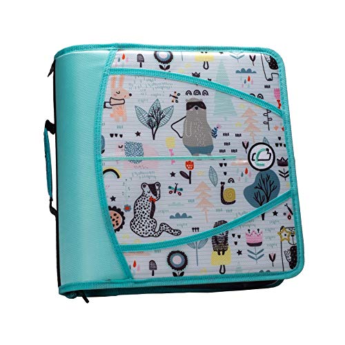 CaseIt T641P Zipper Binder, 3Inch Capacity, with 5Tab Expanding File