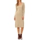 thumbnail image 2 of Vestido de suéter INSPIRE CHIC para mujer, vestido midi de punto acanalado de manga larga con escote en V, XL, beige, 2 of 6