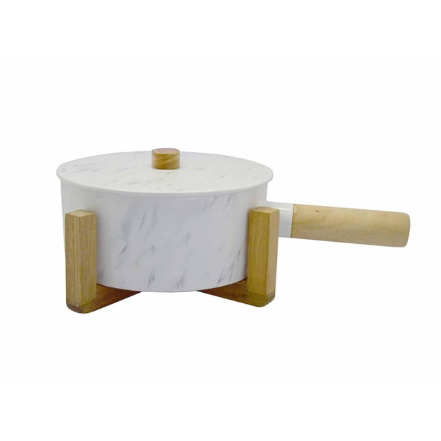 Contenedor Redondo con Base de Bamb√∫ Good & Good M12-OR0023
