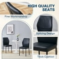 thumbnail image 2 of Dining Chairs Set of 6, Paproos PU Leather Upholstered Dining Chairs, Mid Century Accent Chair Side Chair with High Backrest and Metal Legs, Dining Kitchen Living Room, Black, 2 of 7