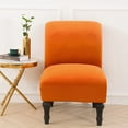 thumbnail image 3 of CJC Velvet Accent Chair Cover, Stretch Armless Chair Cover Slipper Chair Slipcover Furniture Protector with Elastic Bottom (Orange), 3 of 8