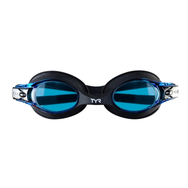 Gafas de natación TYR para niños, silicona negra y azul, de 3 a 10 años