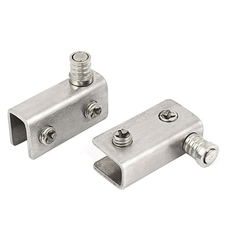 Monitor Clamping Pivot - Uxcell 5-9mm Glass Thickness Door Pivot Hinges Clamp Clip Silver Tone 2 Pcs
