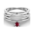 thumbnail image 2 of 3mm Round Ruby 925 Sterling Silver Twisted Valentines Day Gifts Ring, 2 of 4