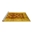 thumbnail image 2 of Ahgly Company Machine Washable Indoor Round Oriental Yellow Industrial Area Rugs, 3' Round, 2 of 4