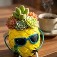 thumbnail image 5 of Coffee Table Decor for Living Room, Whimsical Pineapple Succulent Planter, Cute Desk Decor for Home Office, Shelf Decoration for Bedroom and Mantle, 5 of 5