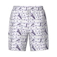 thumbnail image 4 of Lsque Mens Swim Trunks Lavender Flowers Pattern - Bathing Suit Compression Liner - Beach Swim Shorts Swimwear - (S-3XL) - Stretch Quick Dry -Small, 4 of 9