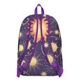 thumbnail image 3 of Witchy Gothic Backpack, Lightweight School Bag Featuring Golden Cosmic Sun and Moon Star Pattern, 3 of 5