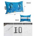 thumbnail image 2 of Summer Coastal Outdoor Head Resting Pillows with Insert Ocean Blue Seahorse Jellyfish Nautical Coral Bubble 1 Pack Waterproof Lumbar Pillows with Elastic Strap for Patio Recliner Beach Chair, 12"x20", 2 of 7